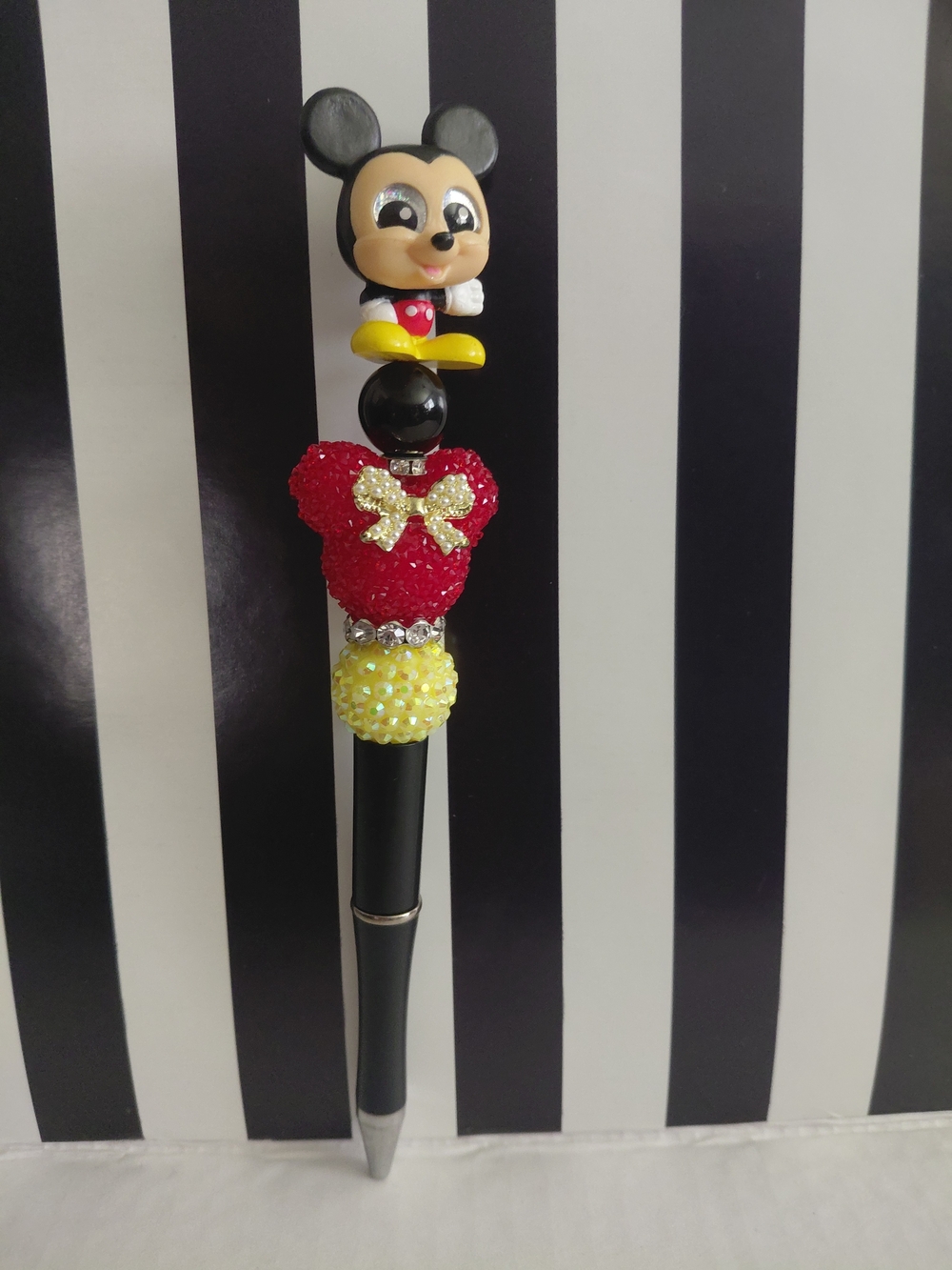 Mickey MOUSE Red Character Beaded Pen